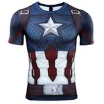 Superhero Compression Shirt Fitness Running Clothing Gym Cycling T-Shirt Tight Tops Baselayer L