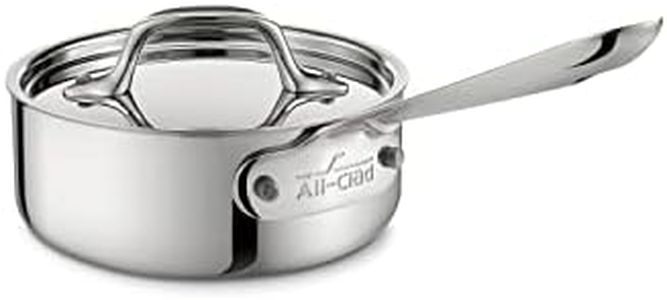 All-Clad 4201 Stainless Steel Tri-Ply Bonded Dishwasher Safe Sauce Pan with Lid/Cookware, 1-Quart, Silver