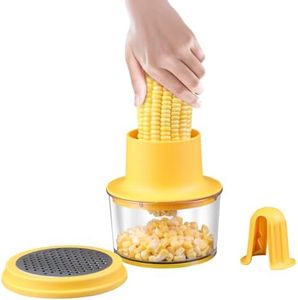 Corn Peeler, Corn Stripper, Corn cob Stripping Tool Corn Cutter & Remover with Built-In Cup Grater, Corn Kernel Cutter Ginger Grater