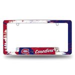 Rico Industries NHL Montreal Canadiens Tie Dye 12" x 6" Chrome All Over Automotive License Plate Frame for Car/Truck/SUV