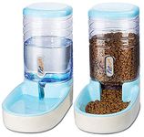 PetVogue Twin Deluxe Plastic Pet Bowl, Food Feeder & Water Feeder, Feeding Stations, Dispenses Dog Food or Cat Food for Dogs Cats & Pets (Blue)