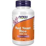 NOW Foods Red Yeast Rice Extract 1200mg, 60 Tablets