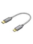 Short Micro USB to USB C Cable 0.65 FT, CableCreation USB C to Micro USB OTG 480Mbps Type C to Micro USB Cable Cord for MacBook Pro/Air, Galaxy S22/S21/ S20/ S10, Pixel 5/4 etc. 0.2M Space Gray