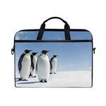 JSTEL Emperor Penguins Laptop Shoulder Messenger Bag Case Sleeve for 14 inch to 15.6 inch with adjustable Notebook Shoulder Strap