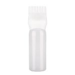 NAUZE 1 Pack White Hair Dye Brush Bottle Root Comb Applicator Bottle Hair Coloring Dye Applicator Scalp Treatment Bottle (White)