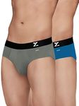 XYXX Cotton Regular Solid (Pack of 2) (Aero Briefs for Men_Brillant Blue+Frost Grey_L)