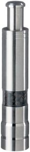 Fletchers' Mill Stainless-Steel Pump and Grind Pepper Mill, STS06PM01, Modern Thumb Button Grinder, One-Handed Operation, Perfect for Restaurant Staff