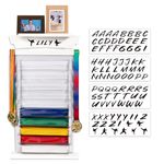 Tilhumt 10 Belts Karate Belt Display Rack with Sticker, Felt Martial Arts Belts Display Holder with Dust Cover, Easily Insert and Remove Belt, Taekwondo Belt Organizer for Kids and Adults, White