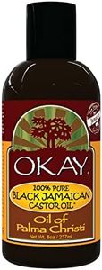 Okay 100 Percent Pure Black Jamaican Castor Oil For Unisex 8 oz Oil