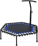 Cobuy 50" Mini Trampoline, Max Load 150KG Rebounder Trampoline Exercise Fitness Trampoline with Adjustable Handrail for Adults Kids