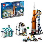 LEGO 60351 City Rocket Launch Centre Outer Space Toy for Children, NASA Inspired Set with Planet Rover, Observatory and 7 Astronaut Minifigures