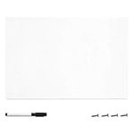 Navaris Metal Magnet Board - 40 x 60 cm Whiteboard Memo Board for Wall, Kitchen, Office, Home, Bedroom - Includes Marker Pen - Size M, White