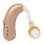 FCS BTE Hearing Aids, Hearing amplifiers for Seniors Rechargeable with Auto Noise Reduction, BTE Personal Sound Amplifier Devices for Seniors with Volume Control (C-109,BEIGE)