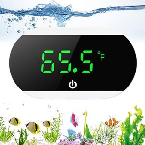 LOFICOPER Aquarium Thermometer, Digital Fish Tank Thermometer, Stick On Water Thermometer with LED Display, ℃/℉ Switch, Accurate to 1°F for Fish Axolotl Turtle Aquatic, Fresh Water, Salt Water