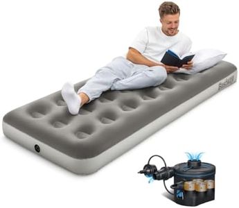 Bestway Premium Camping Single Airbed with Cordless Battery Pump, Single Flocked Inflatable Bed Portable, Air Mattress, Outdoor Camping Air Bed