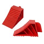 Donext Wheel Chocks Rubber Heavy Duty, Tire Chocks for Travel Trailers, RV, Camper, and Trucks 2-Pack, Red