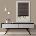 Cordless Room Darkening Plantation Blind - 45 Inch Width, 64 Inch Length, 2" Vinyl Slat Size - Mahogany - GII Madera Falsa Faux Wood, Light Filtering Horizontal Windows Blinds by Achim Home Decor