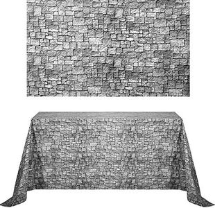 2 Sheets 4.5 x 9 Feet Brick Stone Wall Backdrop Stone Wall Scene Setter Brick Sheet Wallpaper Curtains Door Removable Brick Tablecloth Photo for Winter/Halloween Christmas Party (Grey, Brick)