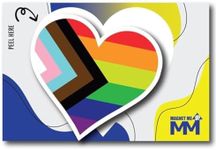 Magnet Me Up LGBTQA Progress Pride Heart Adhesive Decal Sticker, 4 Inches, 2 Pack, Heavy Duty Adhesion to Car Window, Bumper, Etc. Support Gay, Lesbian, Transgender, Bisexual, Queer