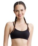 Jockey SS12 Women's Wirefree Non Padded Super Combed Cotton Elastane Stretch Full Coverage Beginners Bra with Adjustable Straps_Black_32B