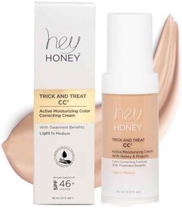 Hey Honey Trick and Treat CC Cream SPF 46 | Active Moisturizing Color Correcting Cream with Honey & Propolis | Best Cover For Rosacea, Skin Redness & Mature Skin | Cruelty-Free | 1 oz (Light-Medium)