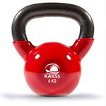 Kakss Vinyl half coating Kettle Bell for Gym & Workout (8 KG (Red)) (PROUDLY MADE IN INDIA)