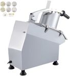 VEVOR Commercial Food Processor 2 Feeding Holes, 550W Electric Vegetable Slicer 1600 RPM, Stainless Steel Vegetable Processor Detachable 6-blades, 3mm/4mm/7mm Shred, 2mm/4mm Slice