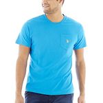 U.S. Polo Assn. Men's Crew Neck Pocket T-Shirt (Color Group 1 of 2), Teal Blue, Large