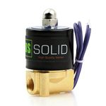 1/4" 12V DC NPT Brass Electric Solenoid Valve for Air Water Diesel Normally Closed VITON. Solid Brass, Direct Acting, Viton Gasket Solenoid Valve by U.S. Solid.