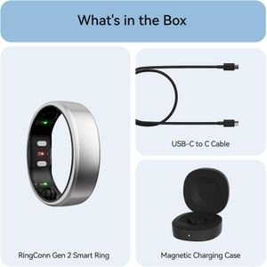 RingConn Gen 2 Smart Ring, Silver, Size 10 – Fitness & Sleep Tracker