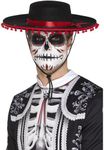 Smiffys 48173 Day of The Dead Senor Hat, Black/Red, One Size