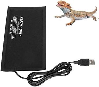 Reptile Heat Pad, Fiber Cloth USB Reptile Heating Pad, Under Tank Terrarium Warmer, Waterproof Heat Mat Heater for Turtle, Hermit Crab, Lizard, Frog, Snake, Spider(M)