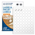 Spartan Industrial Printable Laser and Inkjet Labels - 1" White Circle Sticker Labels - 30 Sheets, 1890 Total Labels for Pricing, Product Labeling, and More