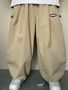 xwxwseui DOOREK Super Baggy Style Snow Pants for Men Women Insulated Ski Pants Unisex 3L Fabric Waterproof Cargo Snow Pants Fashionable Winter Cold Weather Bottoms Tan