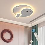 Oninio LED Ceiling Light Flush Mount Ceiling Lamp Dimmable Ceiling Light with Remote Control Dolphin Shape Ceiling Light for Children's Room Bedroom Living Room 40W 17.7in