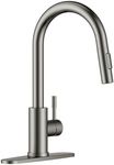 APPASO Kitchen Faucet with Pull Down Sprayer, Black Stainless Kitchen Faucet with Sprayer 2 Modes, Gunmetal Gray Stainless Steel 360° Swivel Kitchen Sink Faucet, Single Handle Kitchen Taps