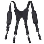 Nylon Police Duty Belt Suspenders - Duty Belt Harness Police Black Suspender Padded and Adjustable with 4 Suspenders Loop Attachment