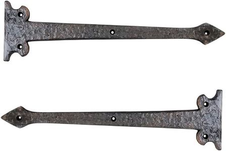 Adonai Hardware 13.90" "Agee Heavy Duty Antique Cast Iron Strap False or Faux or Dummy Hinge Front (2 Pack, Oil Rubbed Bronze) for Vintage Barn Doors, Gates, Furniture, Garage, Shutters and Fences