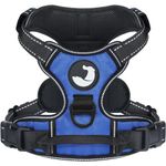 Joytale Dog Harness Medium, No-Pull Pet Harness with 2 Leash Clips, Adjustable Soft Padded Dog Vest, Reflective No-Choke Pet Oxford Vest with Easy Control Handle for Walking and Training, Navy Blau,S