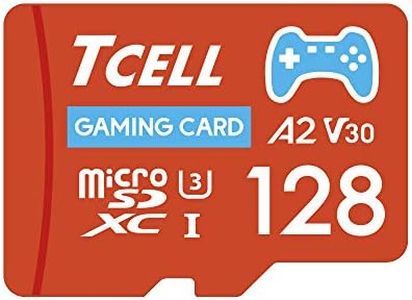 TCELL Gaming 128GB Memory Crad, Nintendo Switch Compatible Micro SD Card, microSDXC A2 USH-I U3 V30 Read 100MB/s Write 80MB/s with Adapter, Designed for Gaming Console