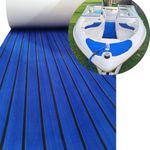 yuanjiasheng EVA Foam Boat Flooring Sheet 94.5"× 35.4" Faux Teak Decking Mat Non-Slip and Self-Adhesive Flooring Pad for Boats Yacht Swim Platform RV Floor Kayak Surfboard Golf Cart