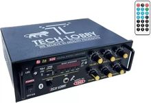 Tech-Unique 1 Mic Karoake 2 Channel Stereo Amplifier with Big LED Display/Bluetooth/MIC Input/USB/SD Card Slot/FM Radio/AUX Input/Remote Control & Built-in Equalizer with Bass, Treble.
