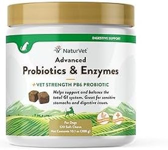 Veterinarian Strength Advanced Probiotics, Healthy Enzymes and PB6 Probiotic Supplement for Your Dogs Stomach, Intestine, Digestion and GI Tract Health, Made by NaturVet, 120 Soft Chews