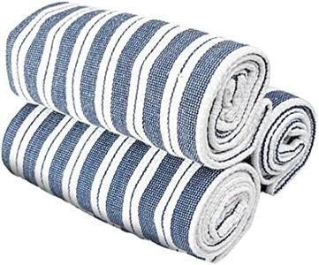 furLong 100% Cotton Eco-Friendly Autum Stripes Kitchen/Dish Towel, Set of 3 (Navy Blue)