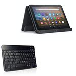 BoxWave Keyboard Compatible with Amazon Fire HD 8 (10th Gen 2020) - SlimKeys Bluetooth Keyboard, Portable Keyboard with Integrated Commands - Jet Black