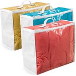 VitalUp Storage Bags–20x20x8 Comforter Storage Bags, Blanket Storage Bags with Zipper for Organizing NonWoven Breathable Bedding Storage Bag, Clear Plastic Storage Bags for clothes & Storage Blankets