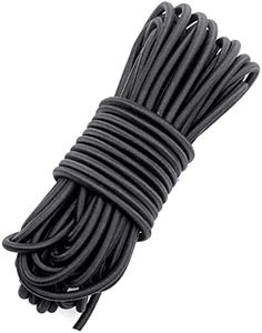 Fantasyon 3MM Black Elastic Cord 10 Meter 3mm Elastic String Bungee Cord Round Stretchy Cord Bungee Rope Multifunctional Drawstring Elastic for Backpack Tent Poles DIY Craft Projects Camping