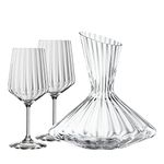 Spiegelau 3-Piece Decanter Set: 1x Decanter (2.9 litres), 2X Wine Glasses (630 ml), Crystal Glass, Lifestyle, 4450193