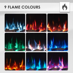FlameKo 50-Inch Electric Fireplace – Wall Mounted LED Heater