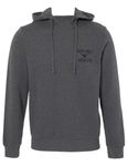 Emporio Armani Men's Iconic Tery Drawstring Hoodie, Black Melange Grey, Medium